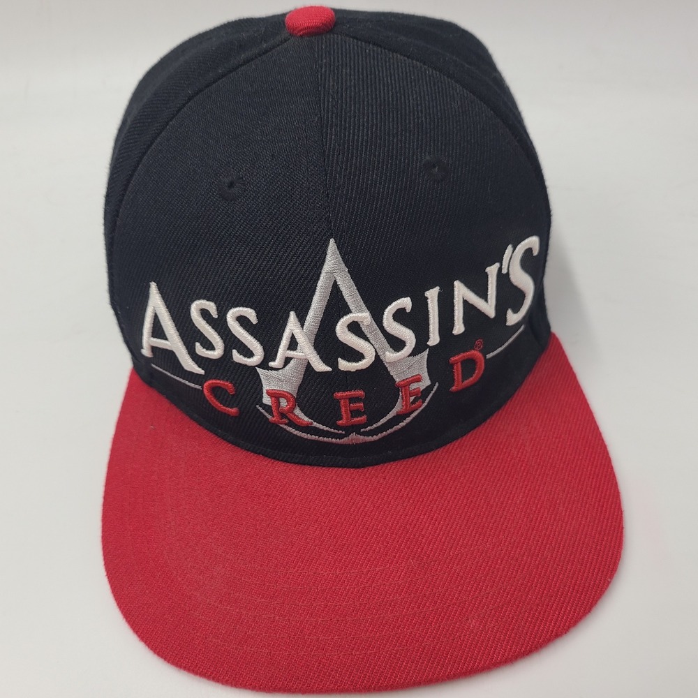 Assassins Creed Hat Snapback Ubisoft Black Red Video Game Logo Promo Casual Men